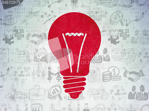 Image of Business concept: Light Bulb on Digital Paper background