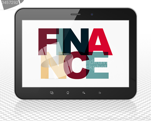 Image of Finance concept: Tablet Pc Computer with Finance on  display