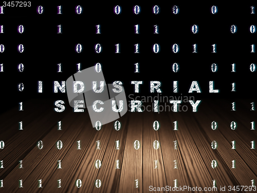 Image of Safety concept: Industrial Security in grunge dark room