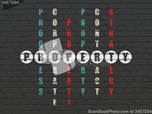 Image of Business concept: word Property in solving Crossword Puzzle