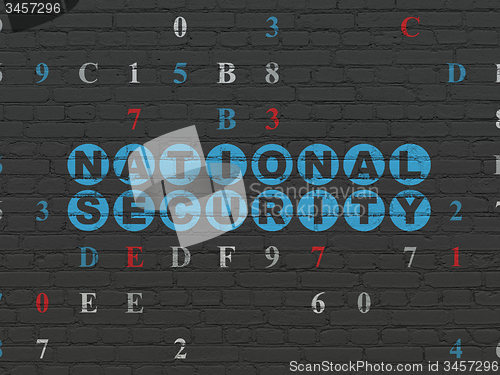 Image of Security concept: National Security on wall background
