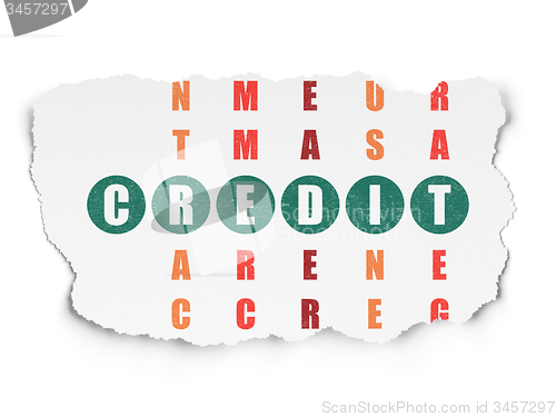 Image of Business concept: word Credit in solving Crossword Puzzle