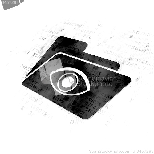 Image of Business concept: Folder With Eye on Digital background