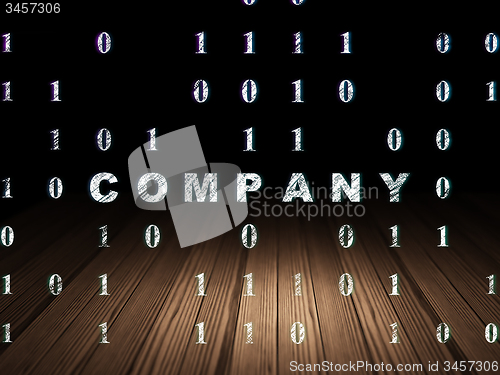 Image of Finance concept: Company in grunge dark room