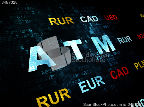 Image of Money concept: ATM on Digital background