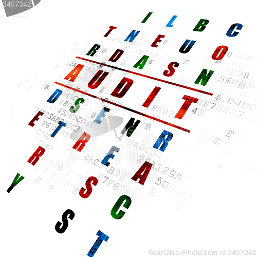 Image of Finance concept: word Audit in solving Crossword Puzzle