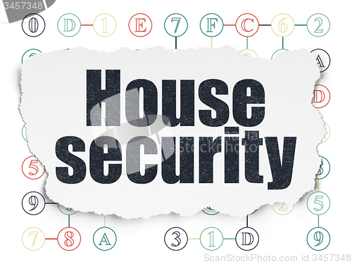 Image of Privacy concept: House Security on Torn Paper background