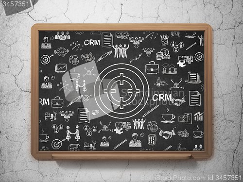 Image of Business concept: Target on School Board background