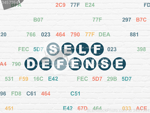 Image of Security concept: Self Defense on wall background