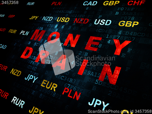 Image of Money concept: Money Drain on Digital background