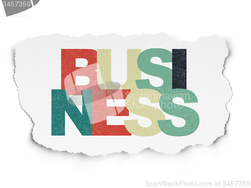 Image of Finance concept: Business on Torn Paper background