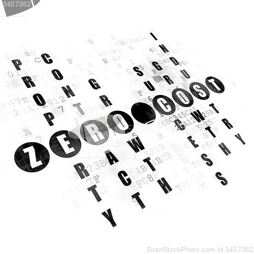 Image of Finance concept: word Zero cost in solving Crossword Puzzle