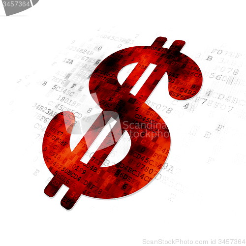 Image of Currency concept: Dollar on Digital background