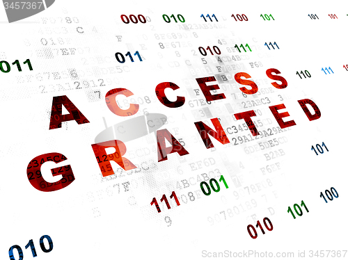 Image of Privacy concept: Access Granted on Digital background