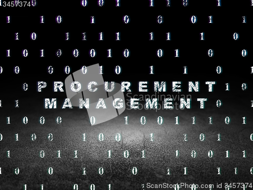 Image of Business concept: Procurement Management in grunge dark room
