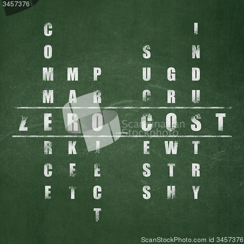 Image of Business concept: word Zero cost in solving Crossword Puzzle