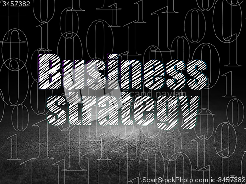 Image of Finance concept: Business Strategy in grunge dark room
