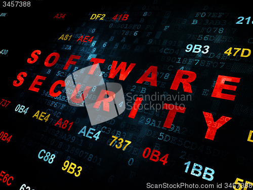 Image of Safety concept: Software Security on Digital background