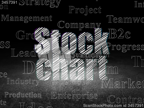 Image of Business concept: Stock Chart in grunge dark room