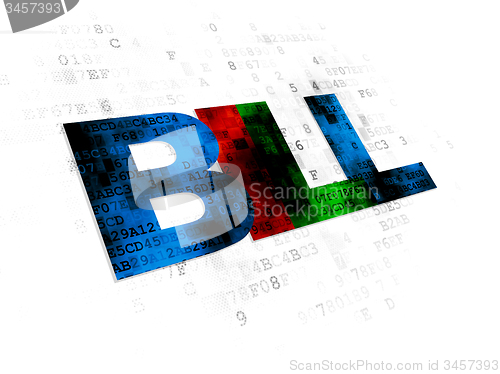 Image of Currency concept: Bill on Digital background