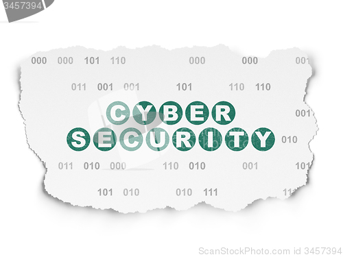 Image of Protection concept: Cyber Security on Torn Paper background