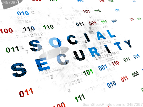 Image of Protection concept: Social Security on Digital background