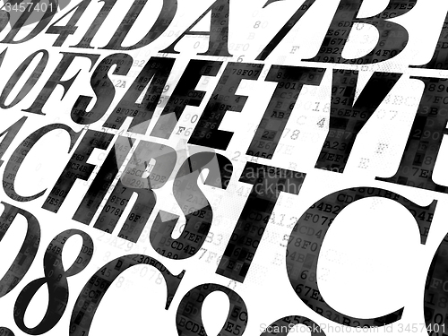 Image of Privacy concept: Safety First on Digital background