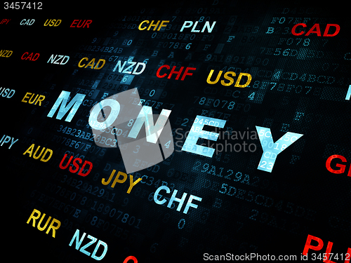 Image of Business concept: Money on Digital background