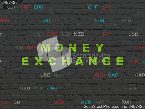 Image of Currency concept: Money Exchange on wall background