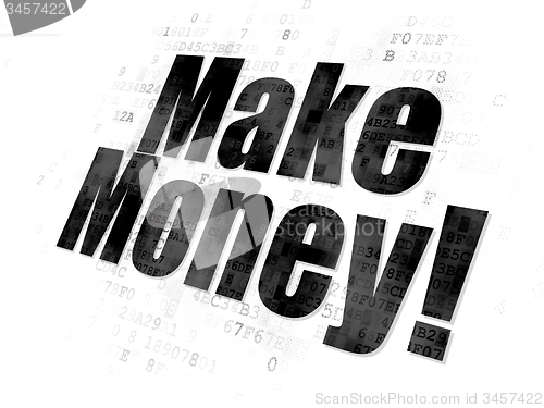 Image of Finance concept: Make Money! on Digital background