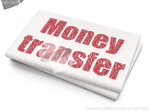 Image of Business concept: Money Transfer on Blank Newspaper background