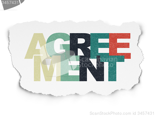 Image of Finance concept: Agreement on Torn Paper background