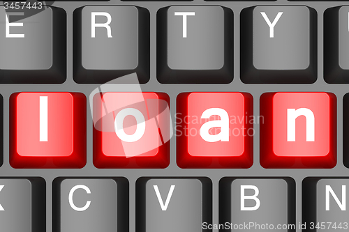 Image of Red loan button on modern computer keyboard