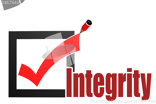 Image of Check mark with integrity word