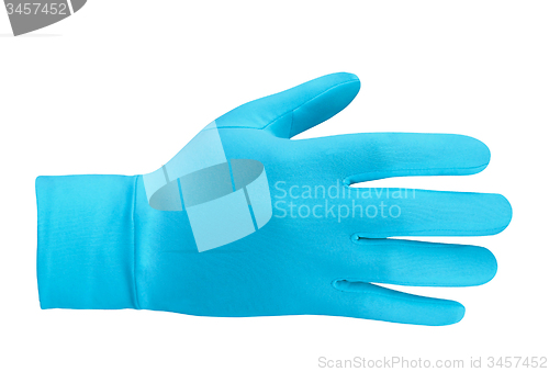 Image of Blue wool glove isolated on white background