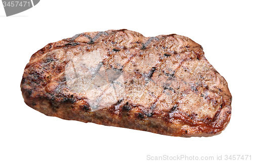 Image of hot fresh grilled boneless rib eye steak isolated