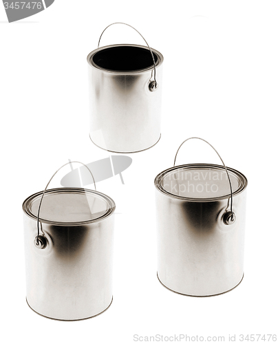 Image of cans with paint isolated on white