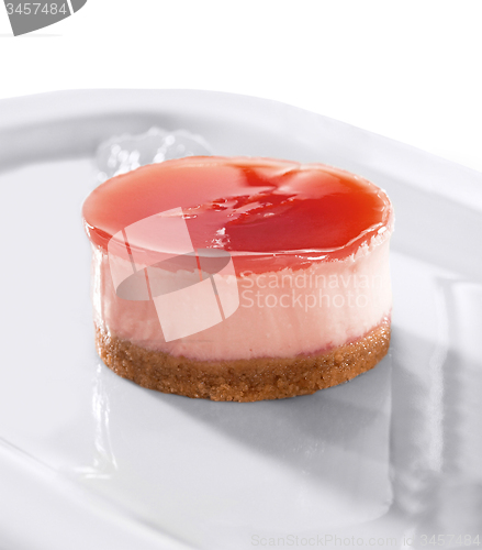 Image of piece of cake on white plate