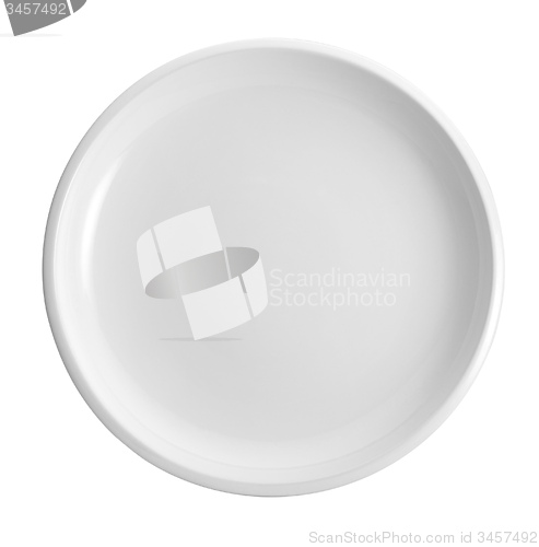 Image of White empty plate isolated on white background