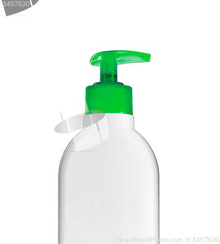 Image of liquid soap in plastic bottle