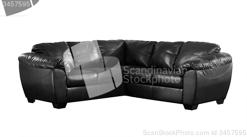 Image of Black sofa isolated on white background