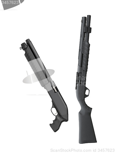 Image of Black shotguns isolated