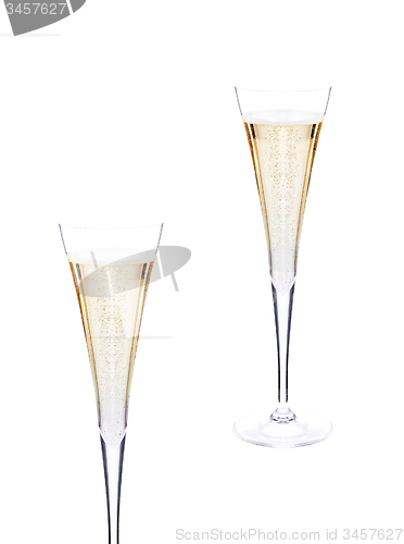 Image of close up of champagne in glasses