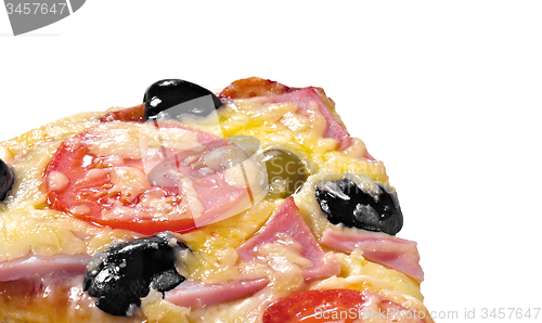 Image of close up of slice pizza