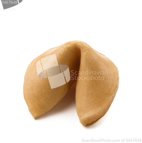 Image of  fortune cookie on a white background.