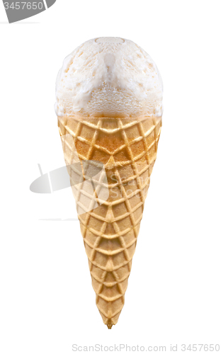 Image of vanilla ice cream with cone