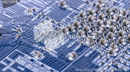 Image of blue electronic circuit board