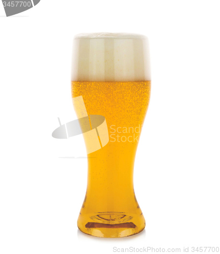 Image of Glass of beer isolated on a white background