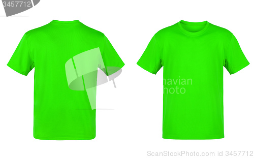 Image of green T-shirt isolated on white background