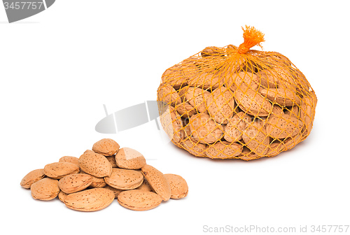Image of almonds on white background
